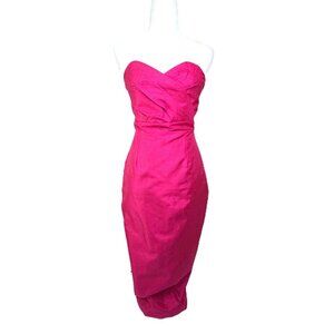 Alieva Pink Tiffany Pink Dupioni Midi Dress